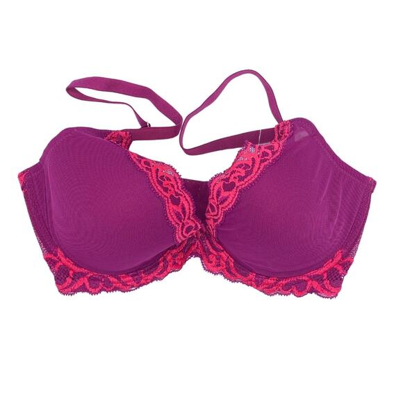 Natori Feathers Stunning Deep Plunge Bra Lace and Embroidery NEW Bra 34D - Picture 1 of 5